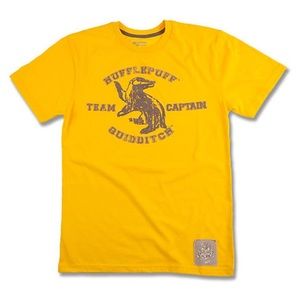 NWT Universal Harry Potter Hufflepuff Quidditch Team Captain Yellow Shirt M